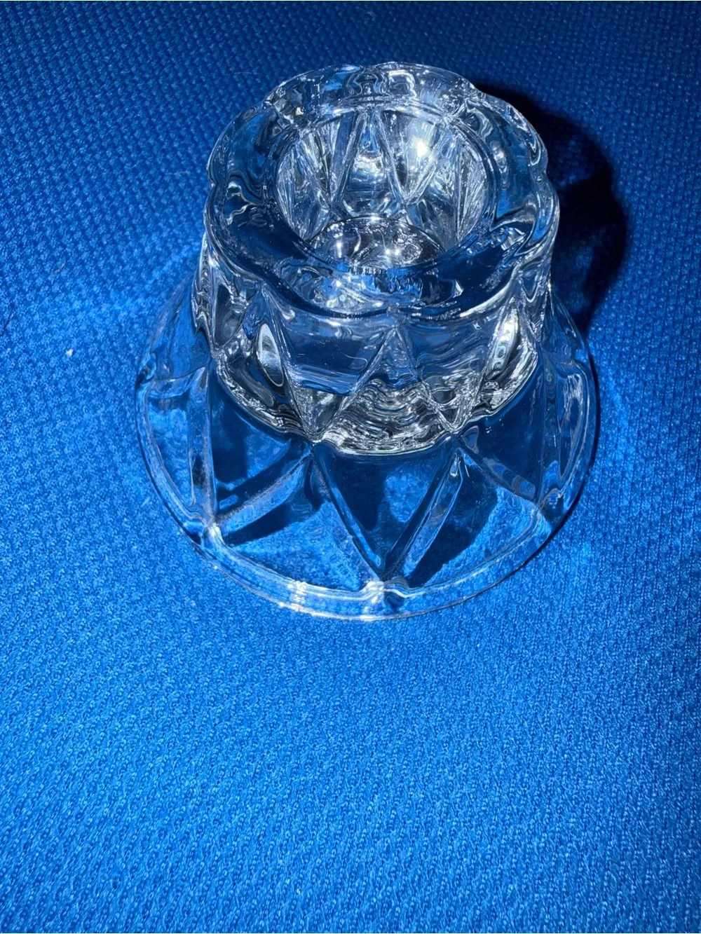 Home Interiors Clear Glass Candle Holders - Pair reversible